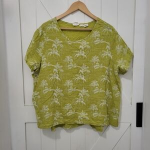 C&C California Olive Palm Print Women's Tee